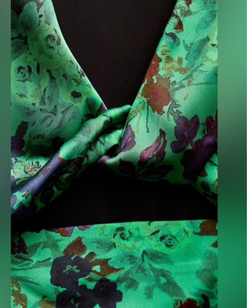 Zara Green Floral Dress - Image 5