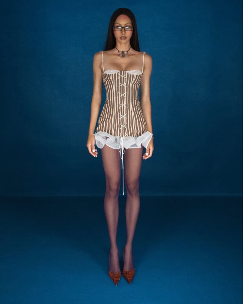 HuelleyRose Lace Up Iria Dress - Image 1
