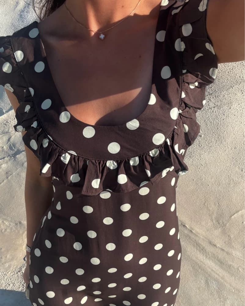 Brown Polka Dot Maxi dress  - Image 2