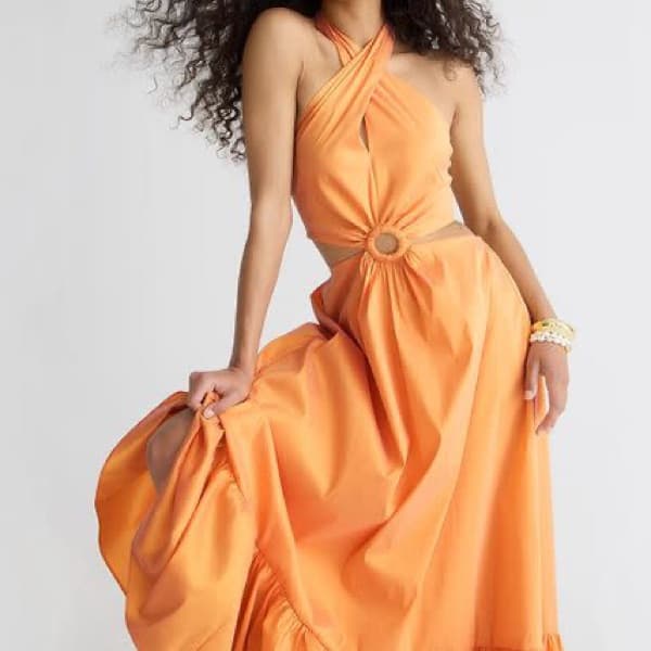 Jcrew Tropical Orange Gown - Image 2