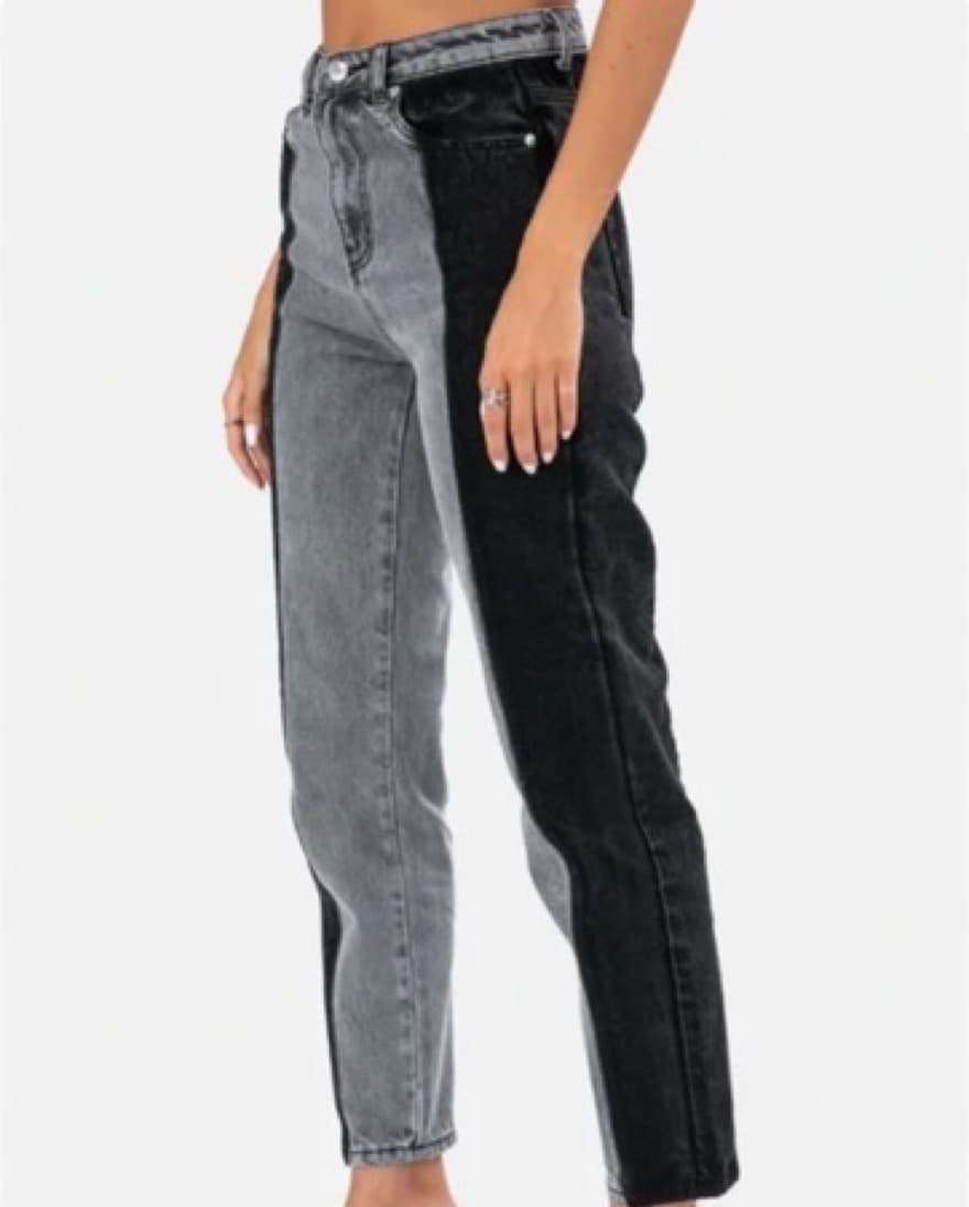 Adika Nori Color Block Mom Jeans - Image 2
