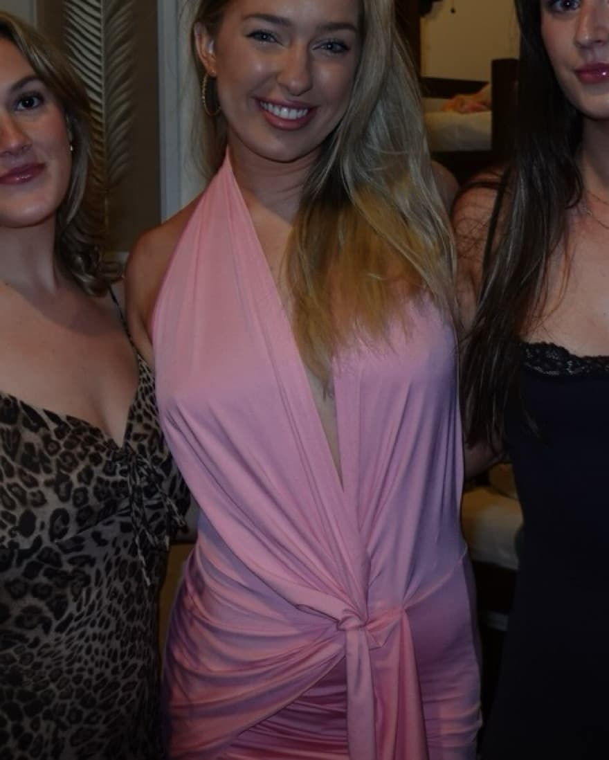 Elegant Pink Draped Halter - Musera - Image 1