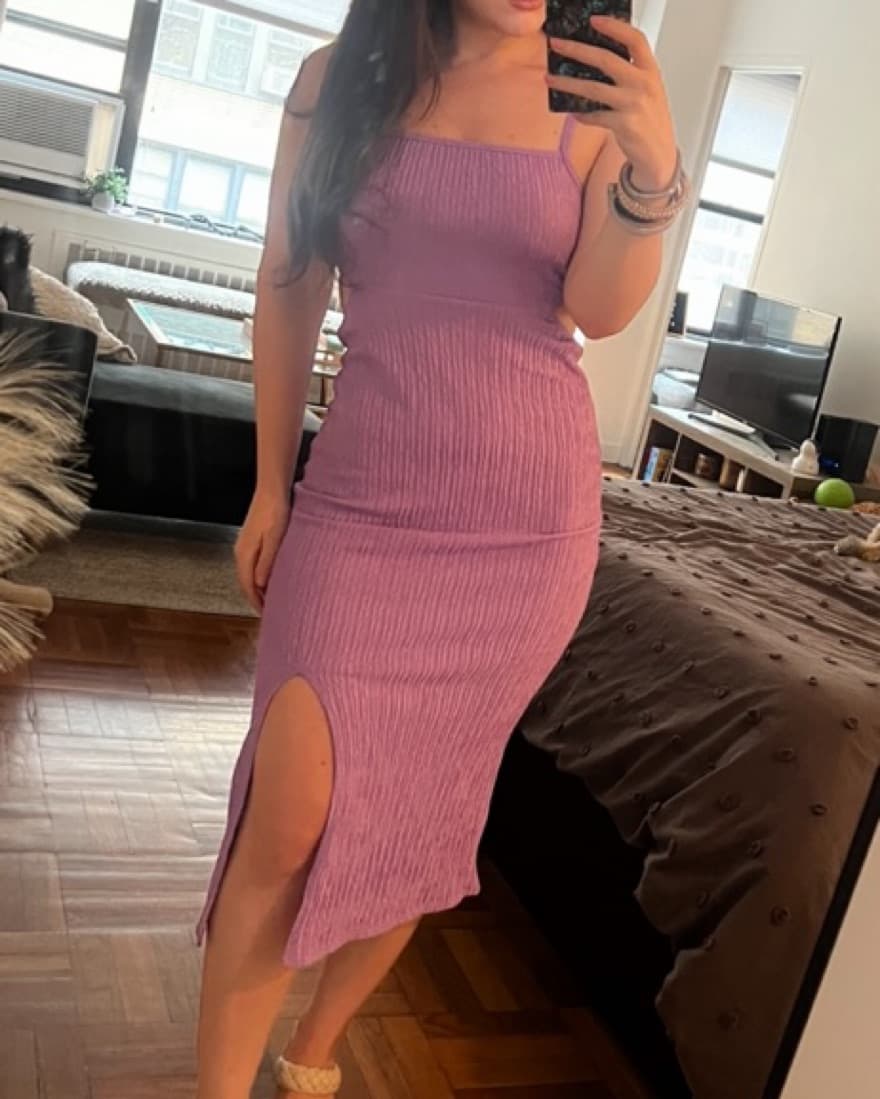 Purple Textured Dress  - Image 1