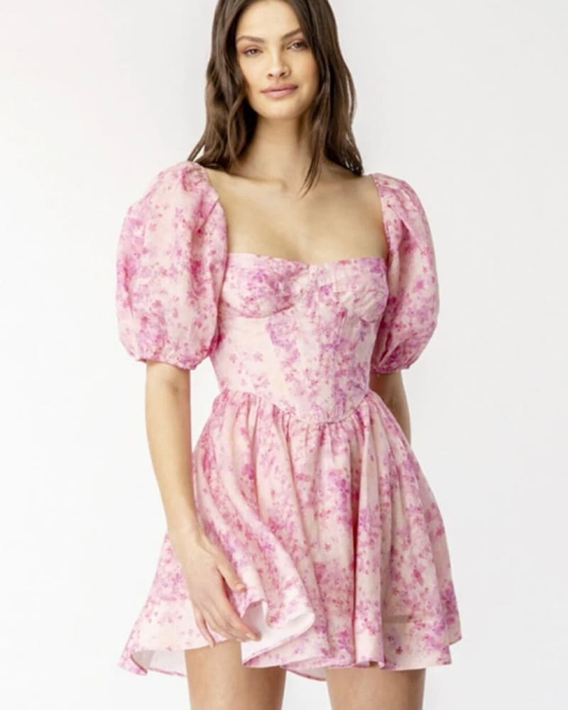 Bardot Floral Pink Mini dress - Image 1
