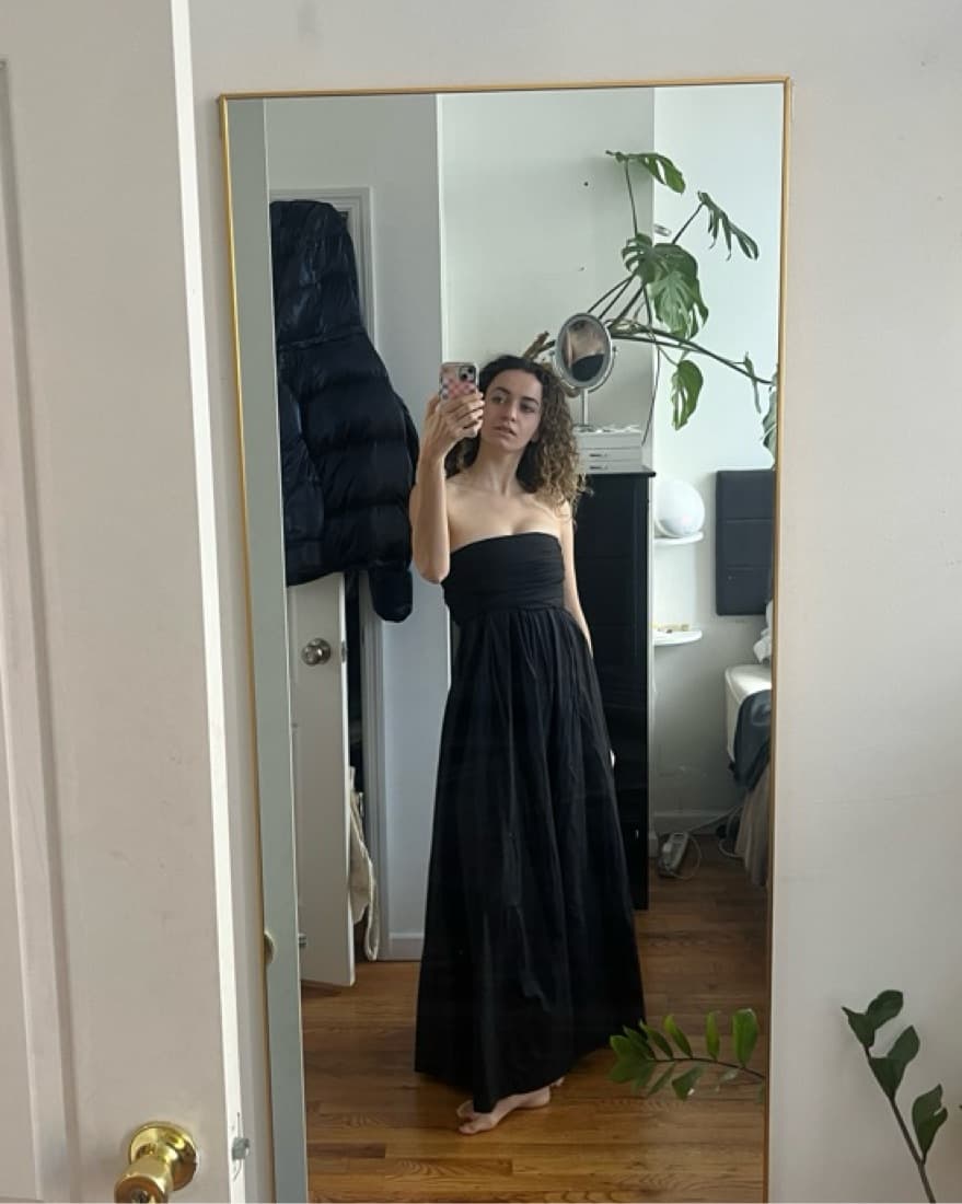J Crew Tie-Back Black Strapless Dress - Image 1