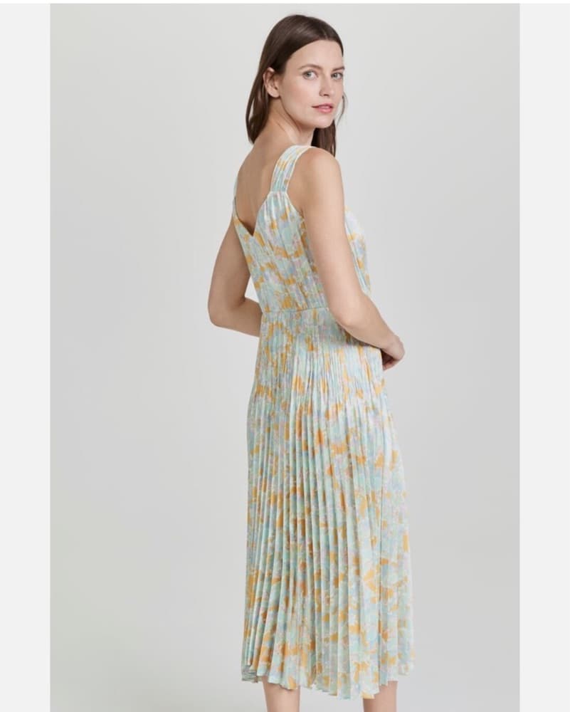Pleated Midi Floral Dress - Image 3