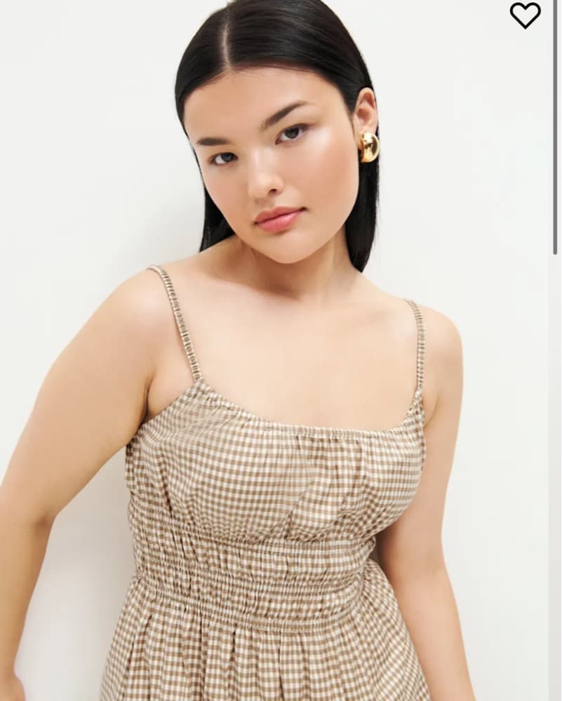 Reformation Tan gingham Dress - Image 3