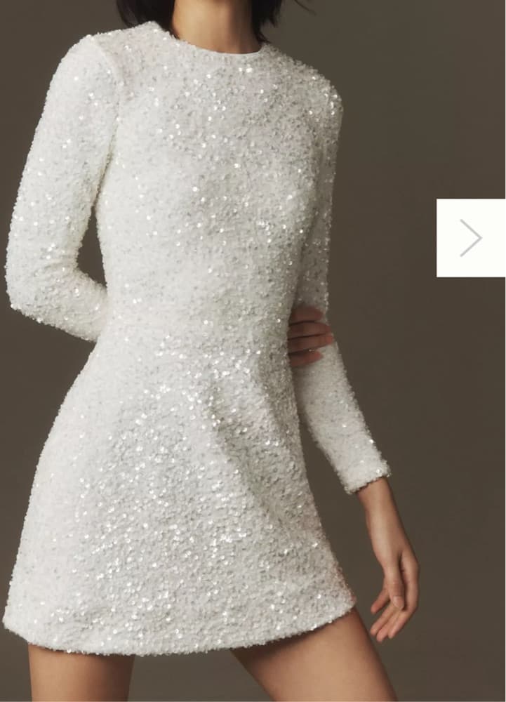 Long Sleeve Fit & Flare Sequin Dress - Image 2