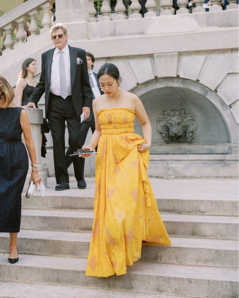 Strapless Orange Floral Ballgown - Image 2