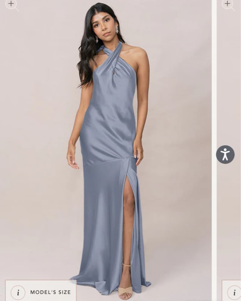 Powder blue satin gown - Image 1