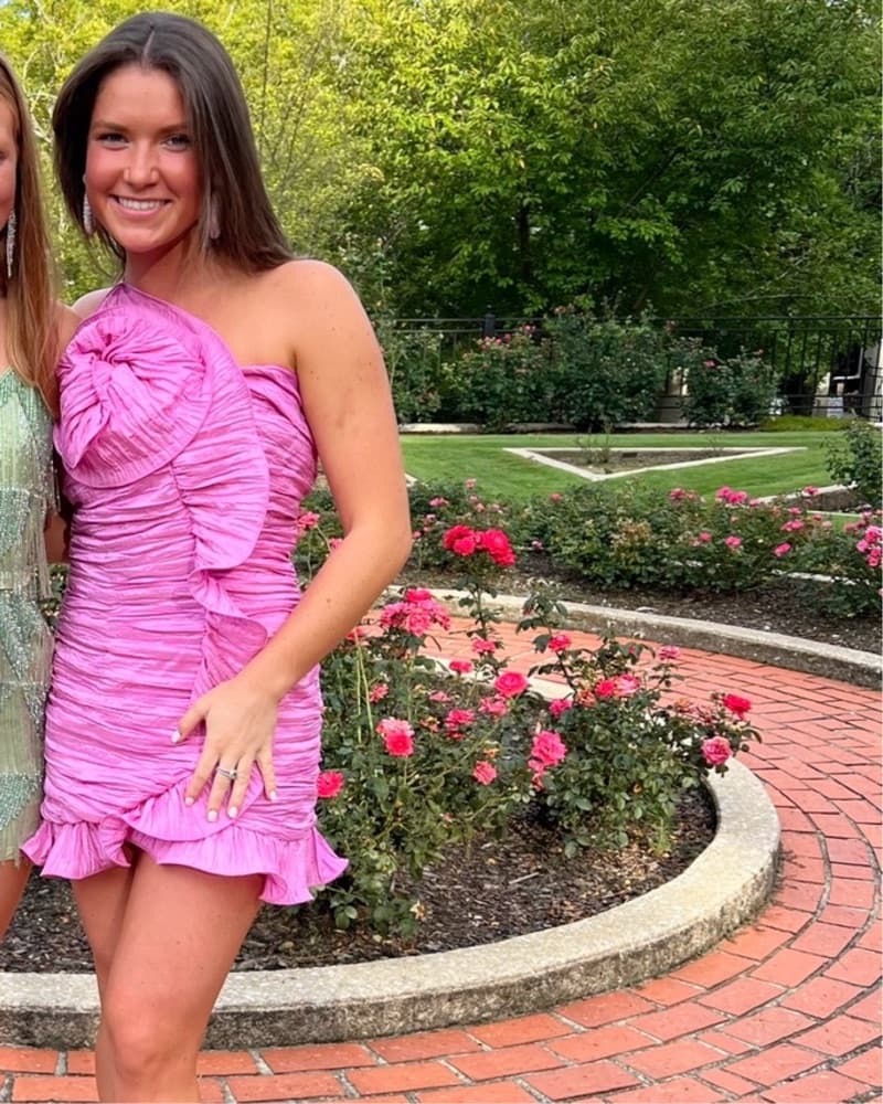 Brenaya Ruffle Flower Mini Dress - Image 2