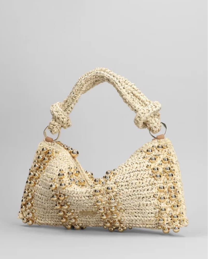 Cult Gaia Raffia Beaded Hand Bag - Image 2