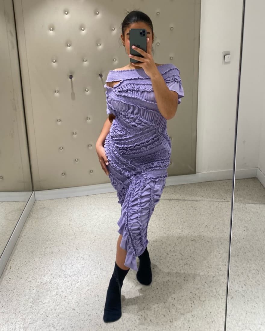 Asymmetric Crinkled Smock Dress H&M - Image 1
