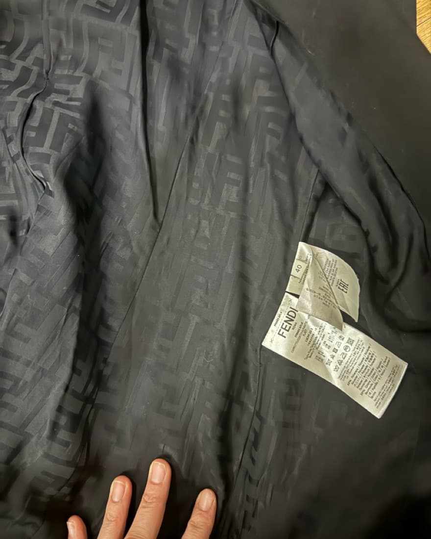 Fendi Trench Coat With Leather Trim - Image 4