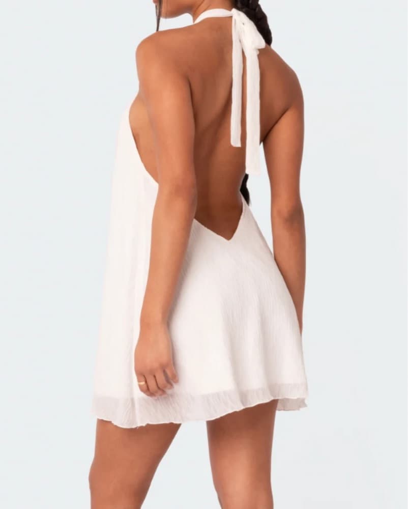 Palma Open Back Halter Mini Dress - Image 2