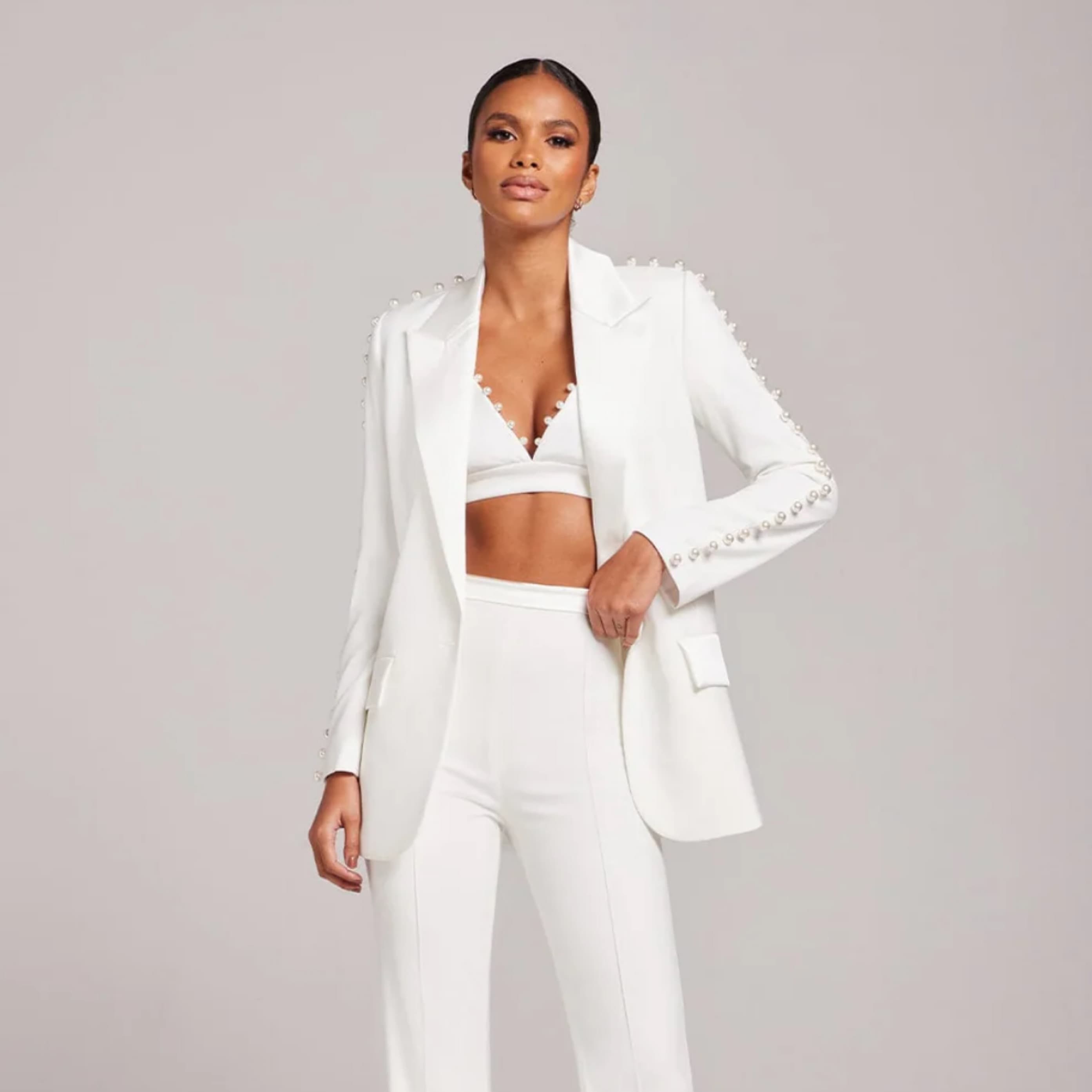 Nadine Merabi Charlotte White Pant - Image 2
