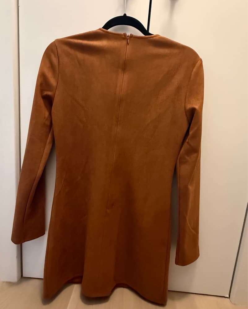 Sueded Effect Metal Detail Dress - Image 5