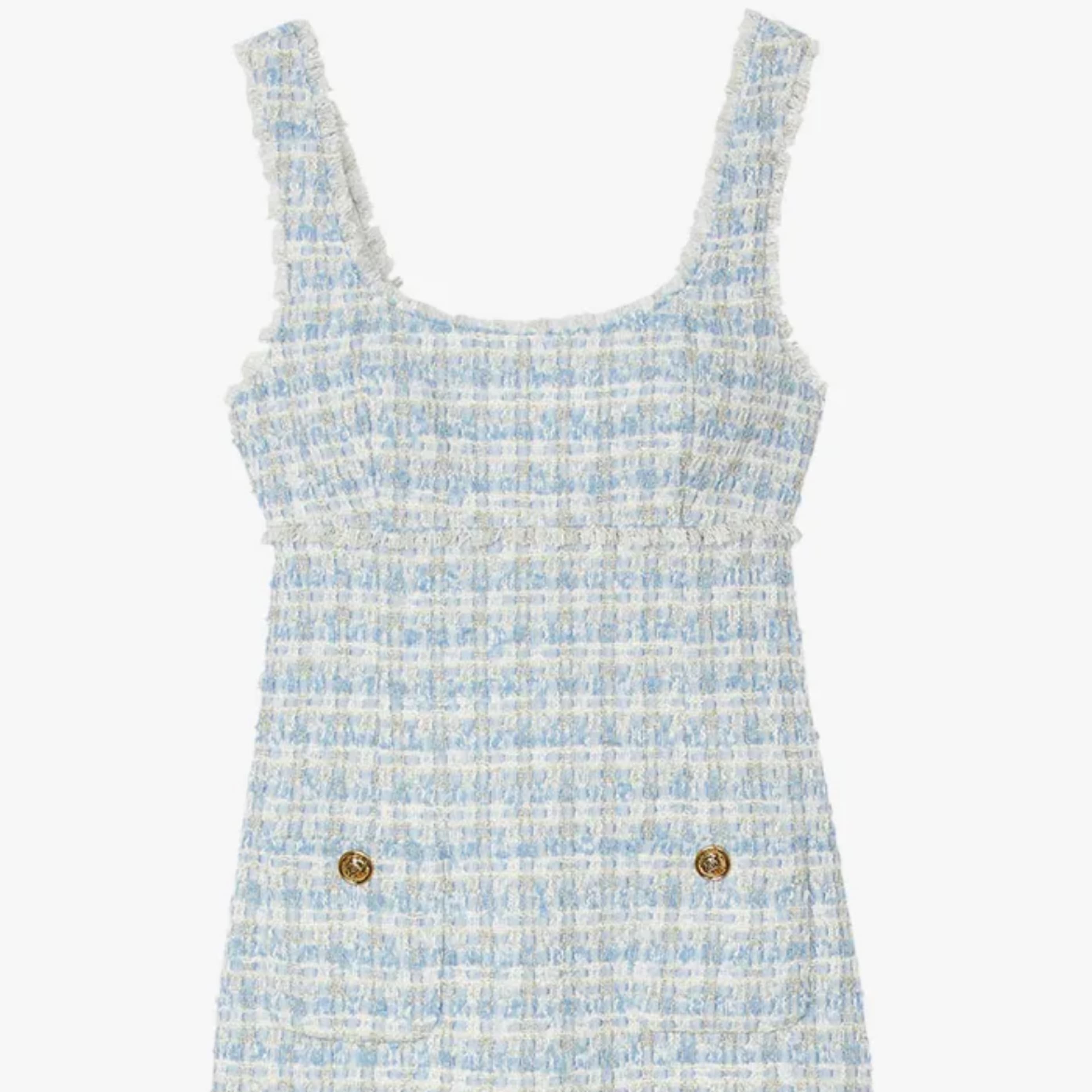 Sandro Blue Tweed Dress - Image 4