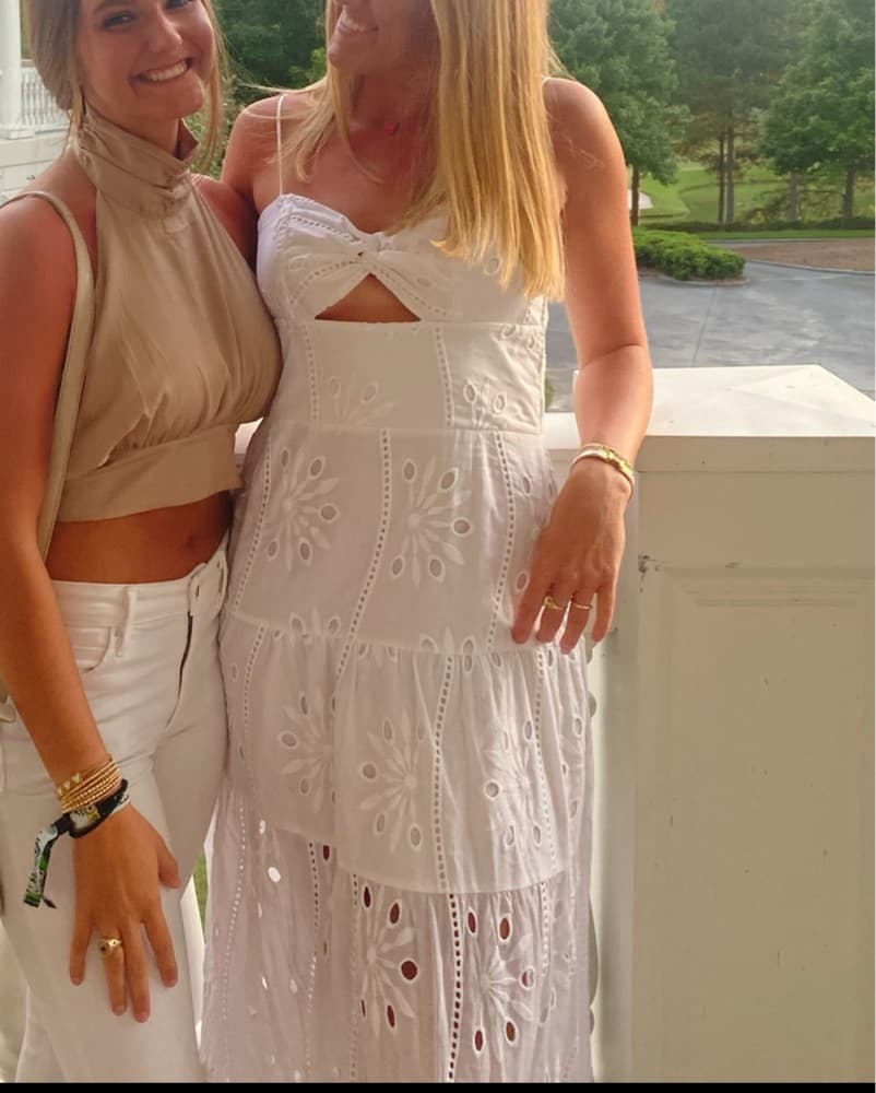 Long white Eyelet Dressy - Image 2