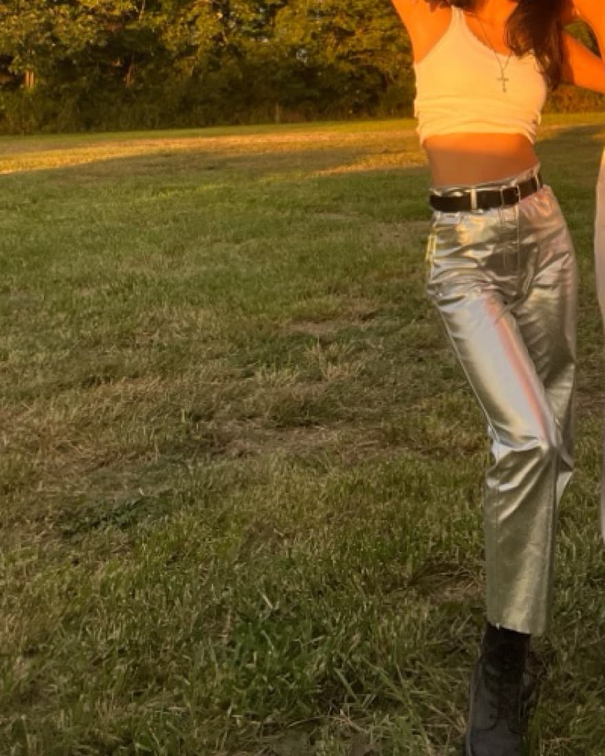 Silver Metallic Pants  - Image 3