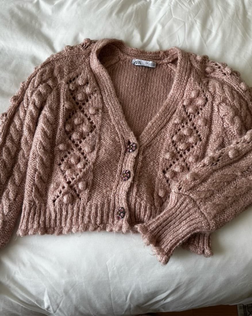 Pink Zara Cardigan Sweater - Image 1