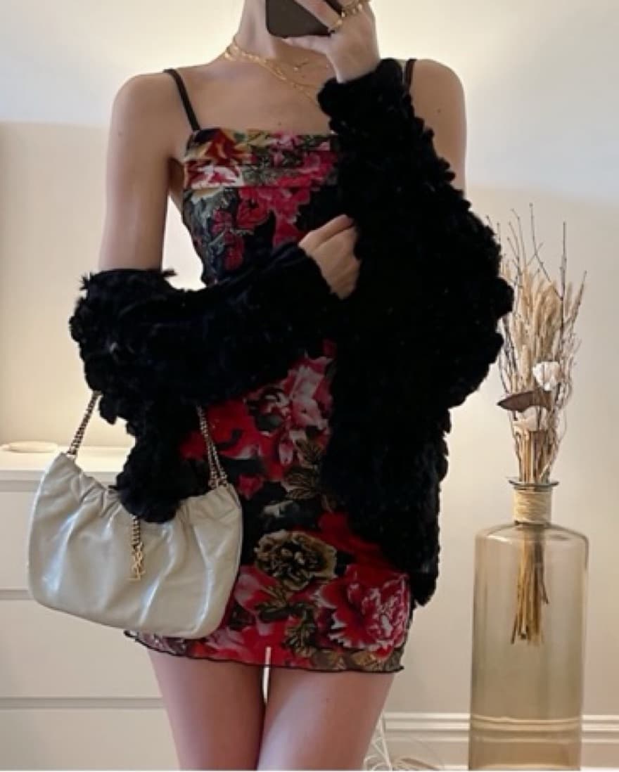 Mini Dress In Black Floral - Image 3