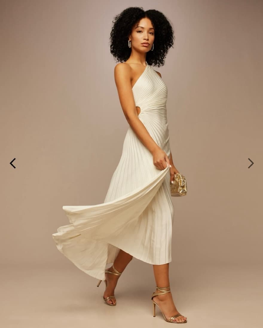 ALC Delfina Pleated Long One-shoulder - Image 4
