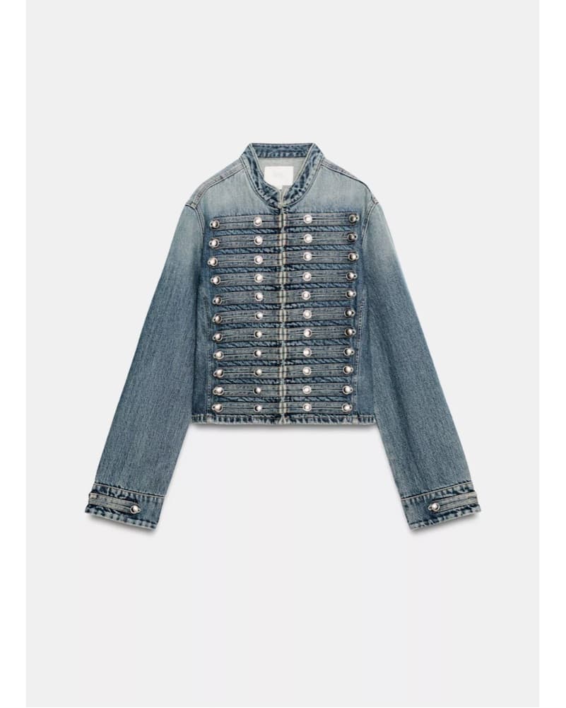 Fitted Button Denim Jacket - Image 1