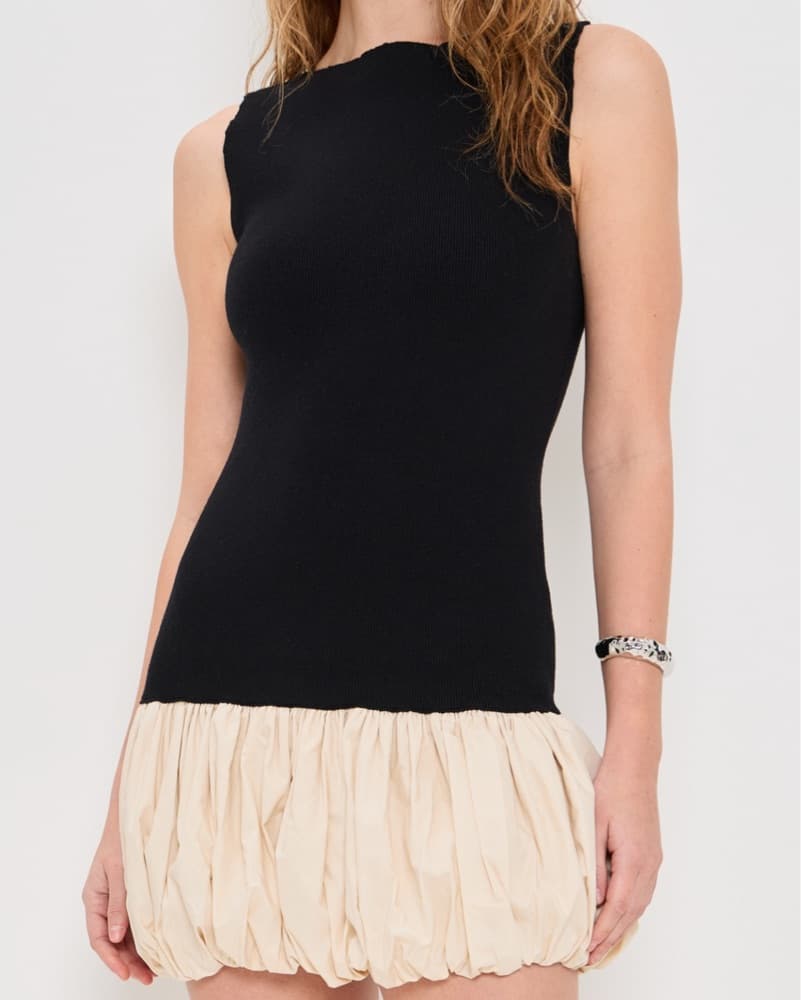 Line & Dot Bubble Hem Shift Dress - Image 6