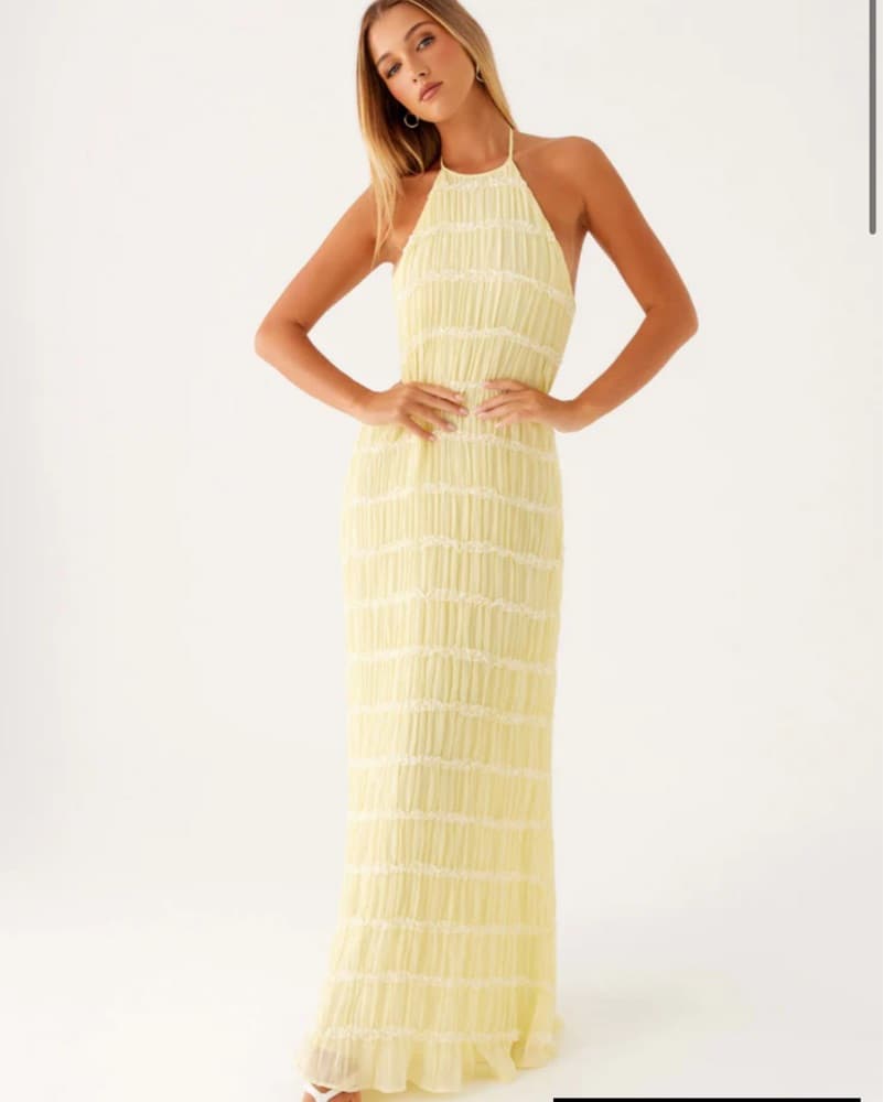 Stunning Yellow Tiered Maxi Dress - Image 1