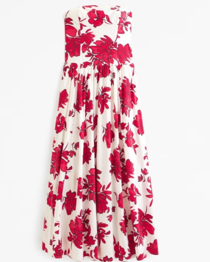 Vibrant Floral Strapless Maxi Dress - Image 3