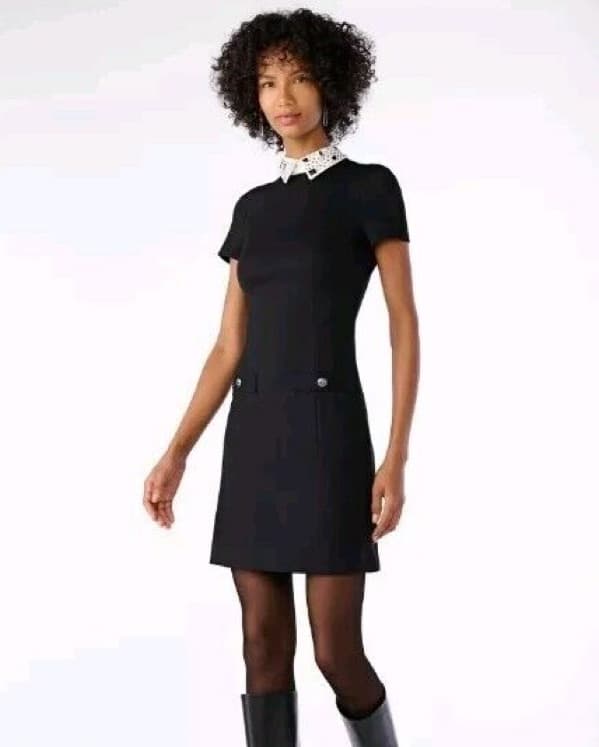 Karl Lagerfeld Studded Collar Mini Dress - Image 1