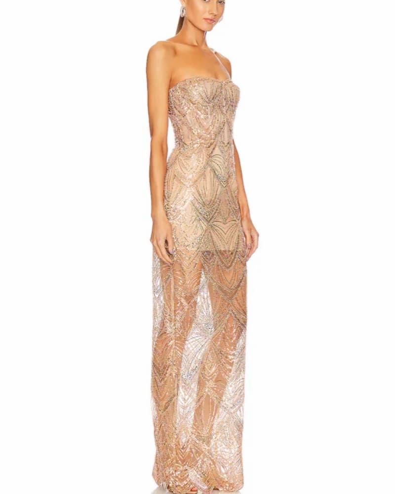 Stunning Sequin Strapless Dress - Image 2