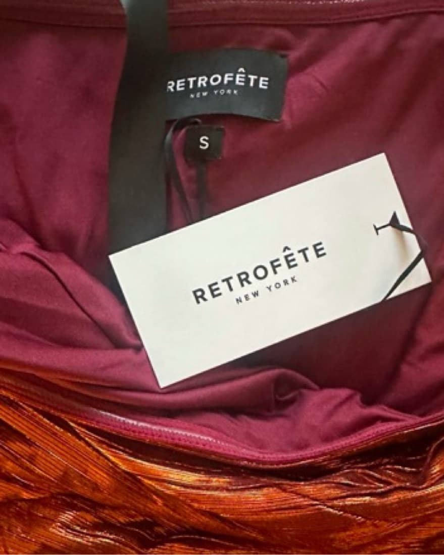 Retrofete Chantal Dress In Rust Orange - Image 2