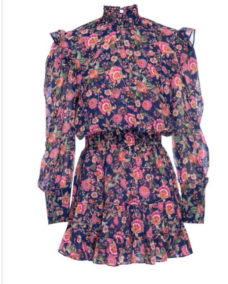 MISA Floral Long Sleeve Mini Dress - Image 2