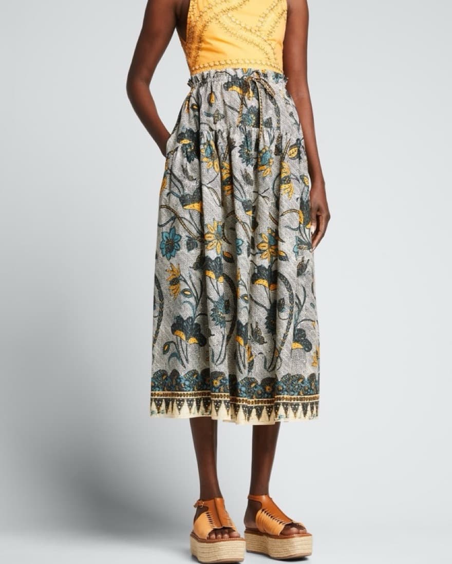 Ulla Johnson Foral Midi Skirtl - Image 2
