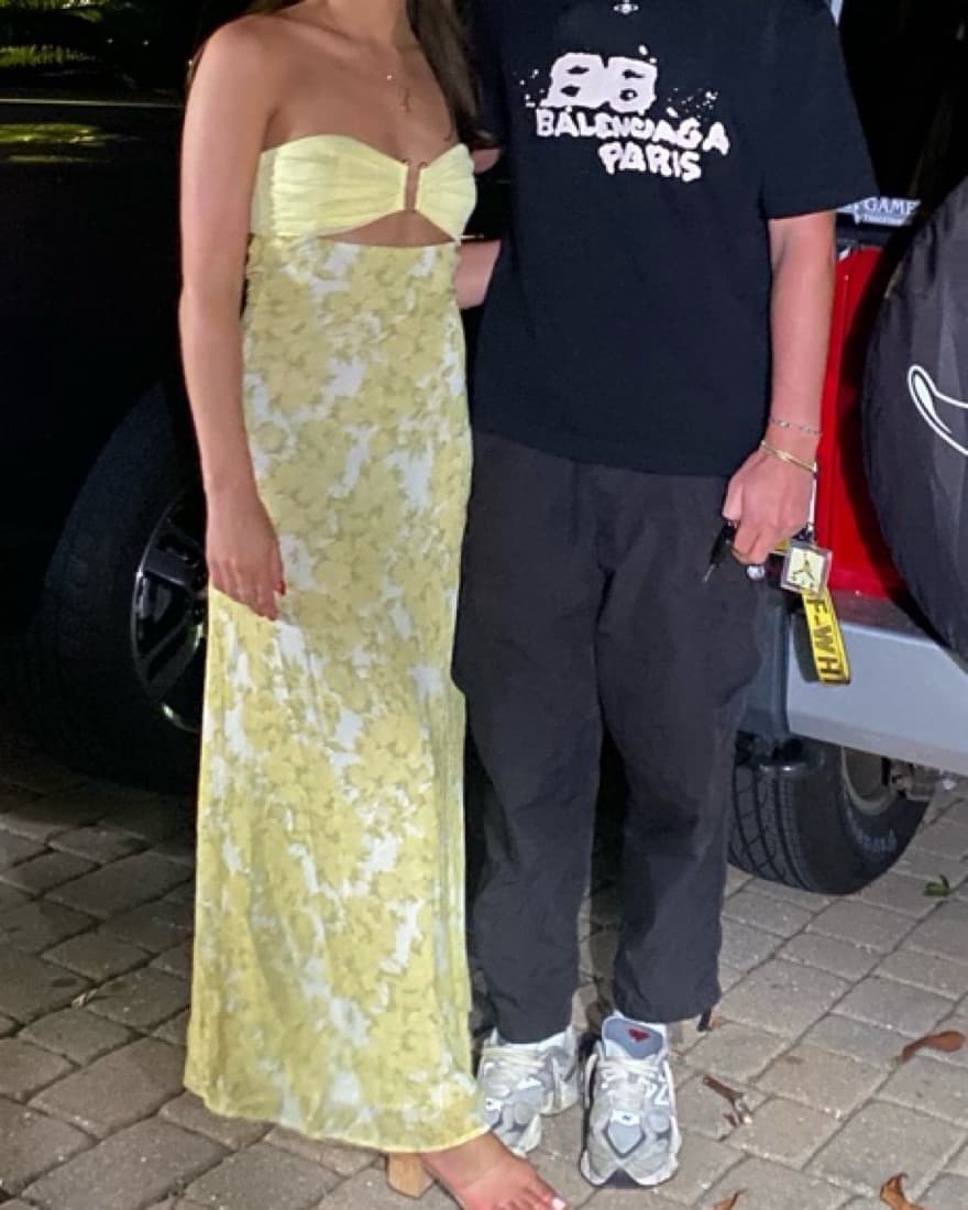 Vibrant Yellow Floral Maxi Dress - Image 1