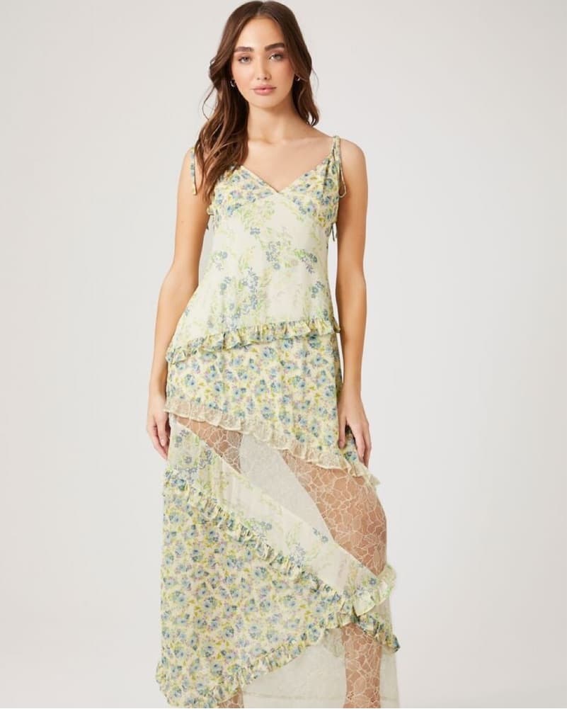 Floral Lace Maxi Dress - Image 1