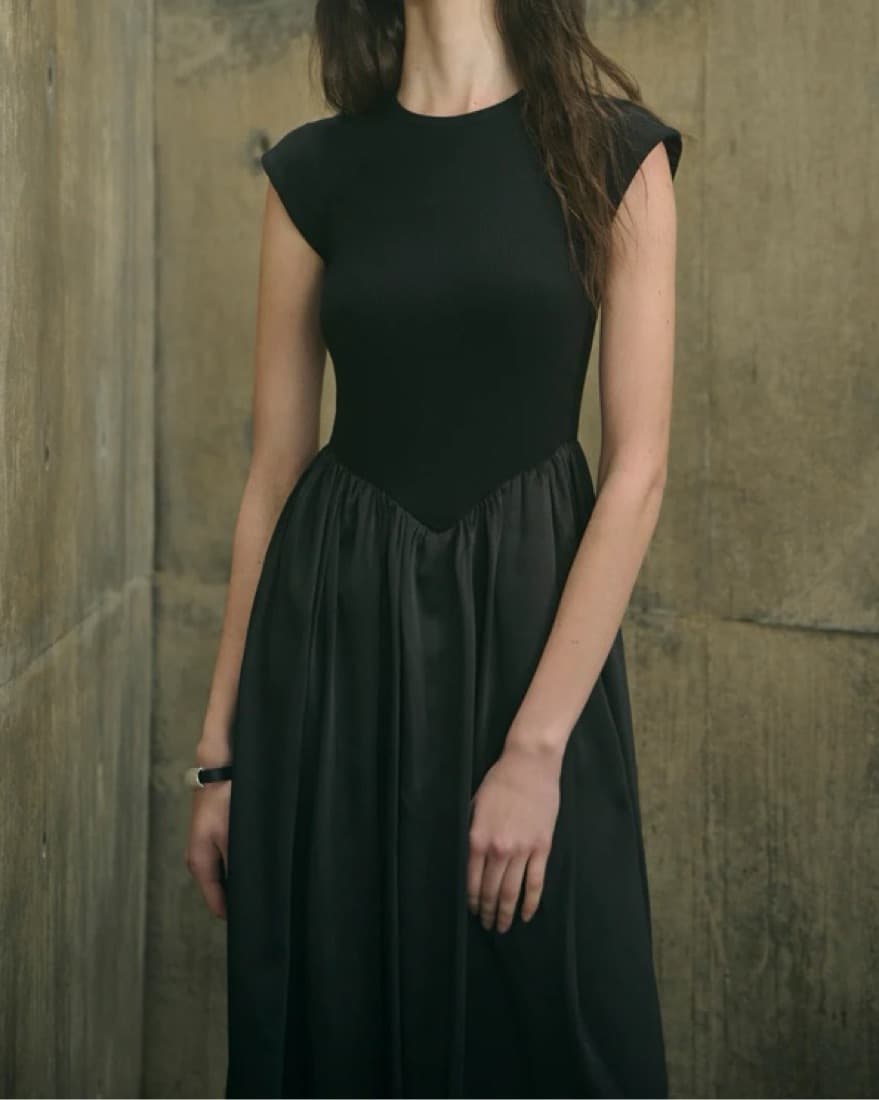 Ancosti Witchy Black Satin Maxi Dress - Image 1
