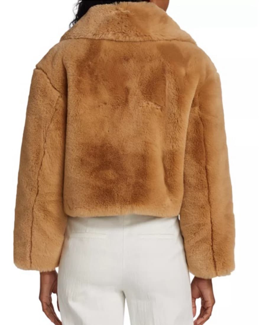 DHNY Paloma Cropped Faux Fur Jacket - Image 6