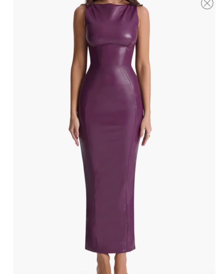 HOUSE OF CB FAUX LEATHER SHEATH DRESS - Image 1