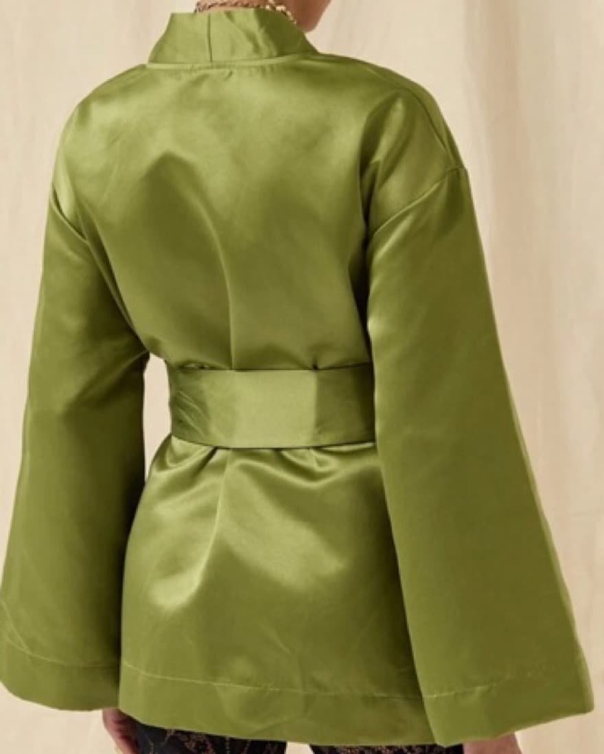Green Kimono Shirt With Belt - Image 3