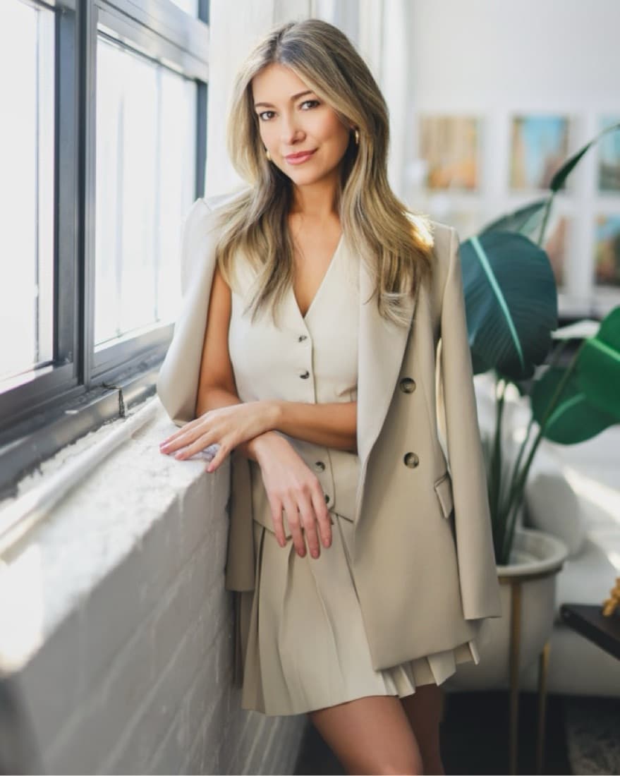 Sophisticated Beige Blazer Dress - Image 1