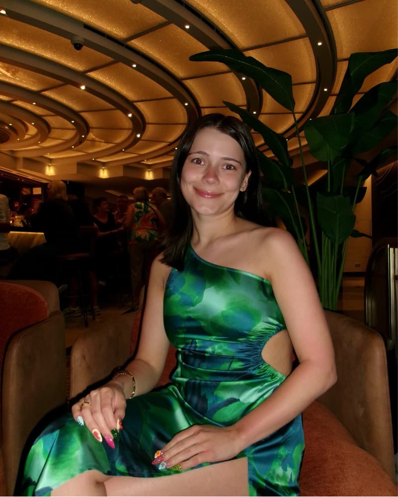 RUNAWAY Blue & Green Dress - Image 1