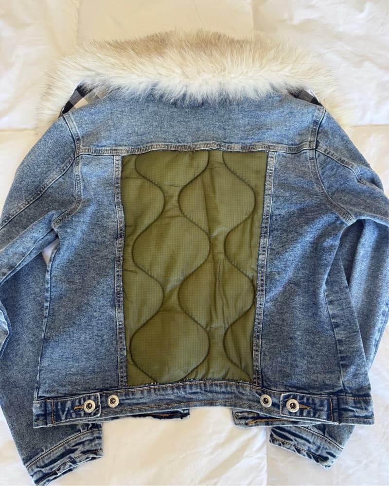 Denim Jacket With Fur - Image 2