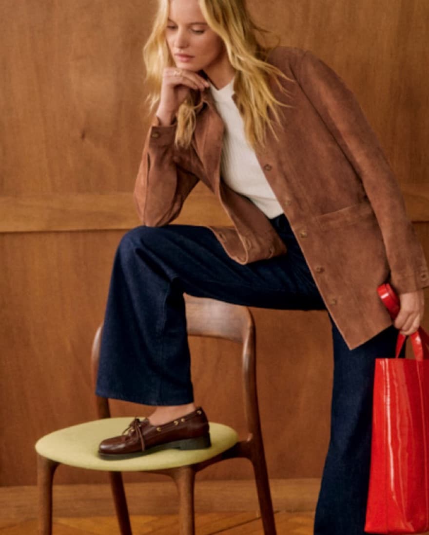 Sezane Camel Suede Jacket  - Image 4