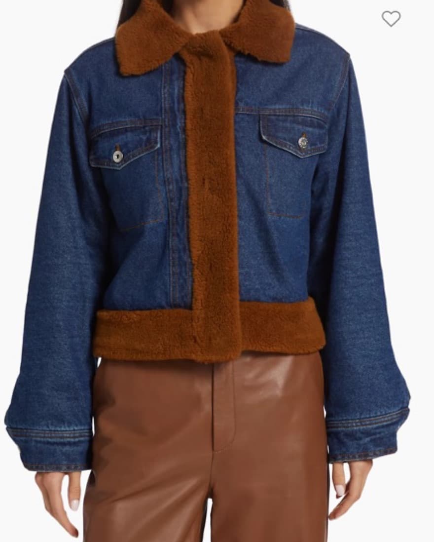 Something Navy Teddy Trucker Jacket - Image 3