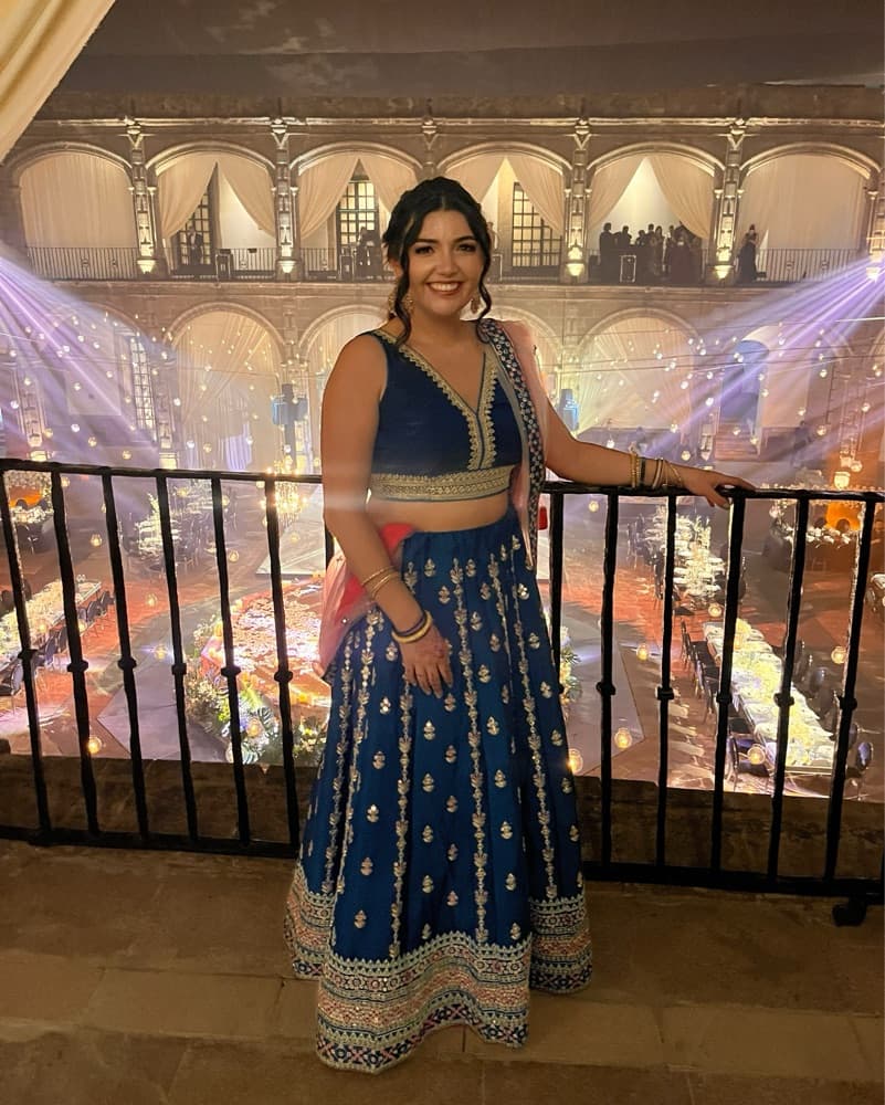 Like New Embroidered Blue Lehenga Choli - Image 1