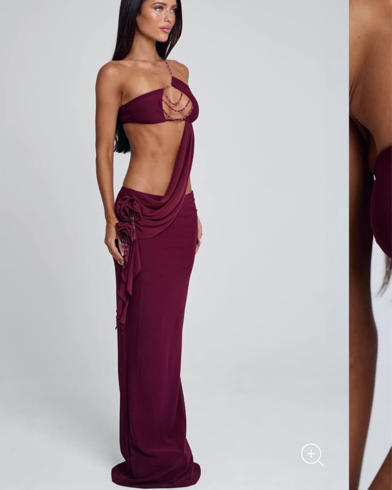 RAER MAXI DRESS BURGUNDY - Image 3