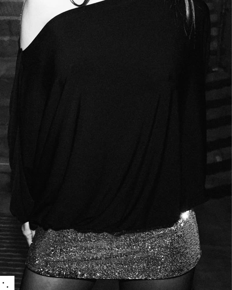 Sequin Contrasting Mini Dress - Image 3